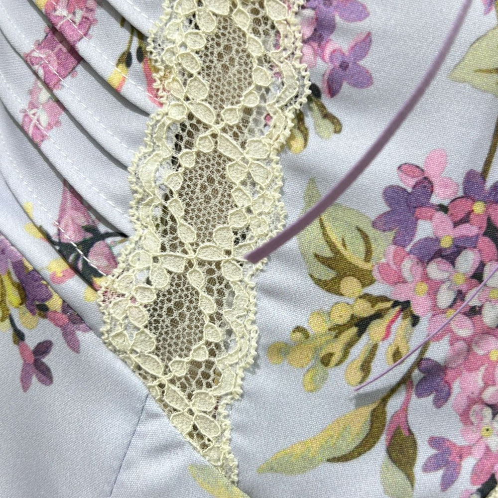 
                      
                        Square Neck Lilac Floral Print Long Dress with Pockets
                      
                    
