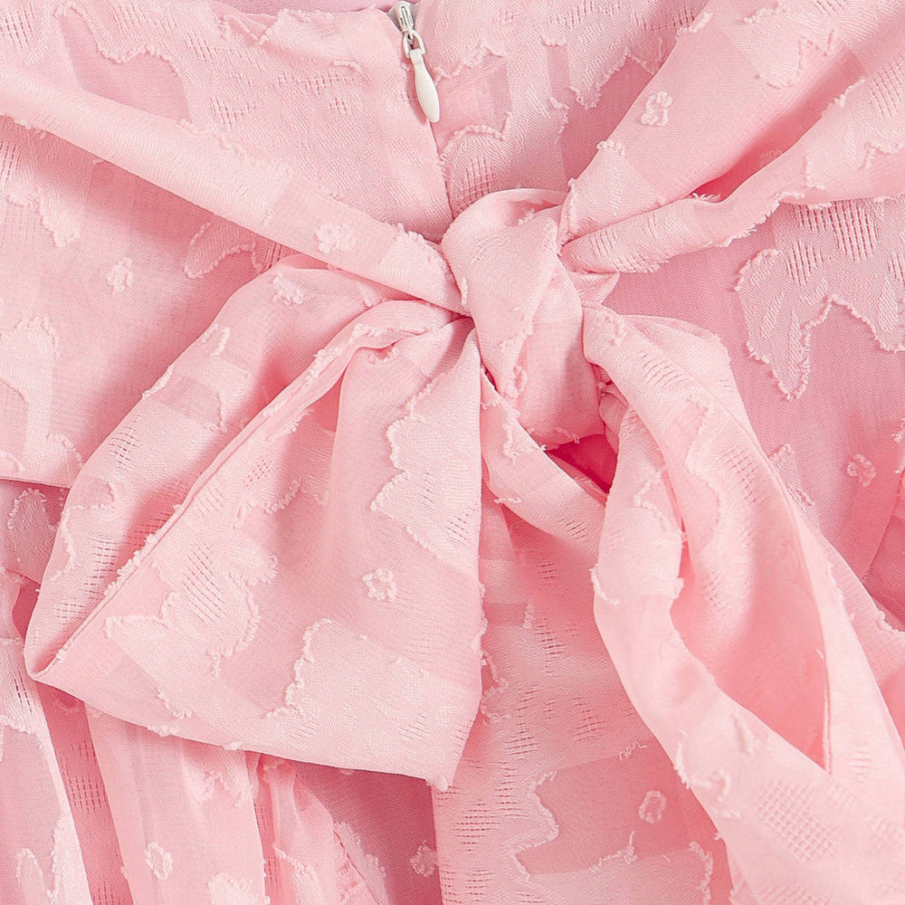 
                      
                        Square Neck Pink Backless A-line Short Dress
                      
                    