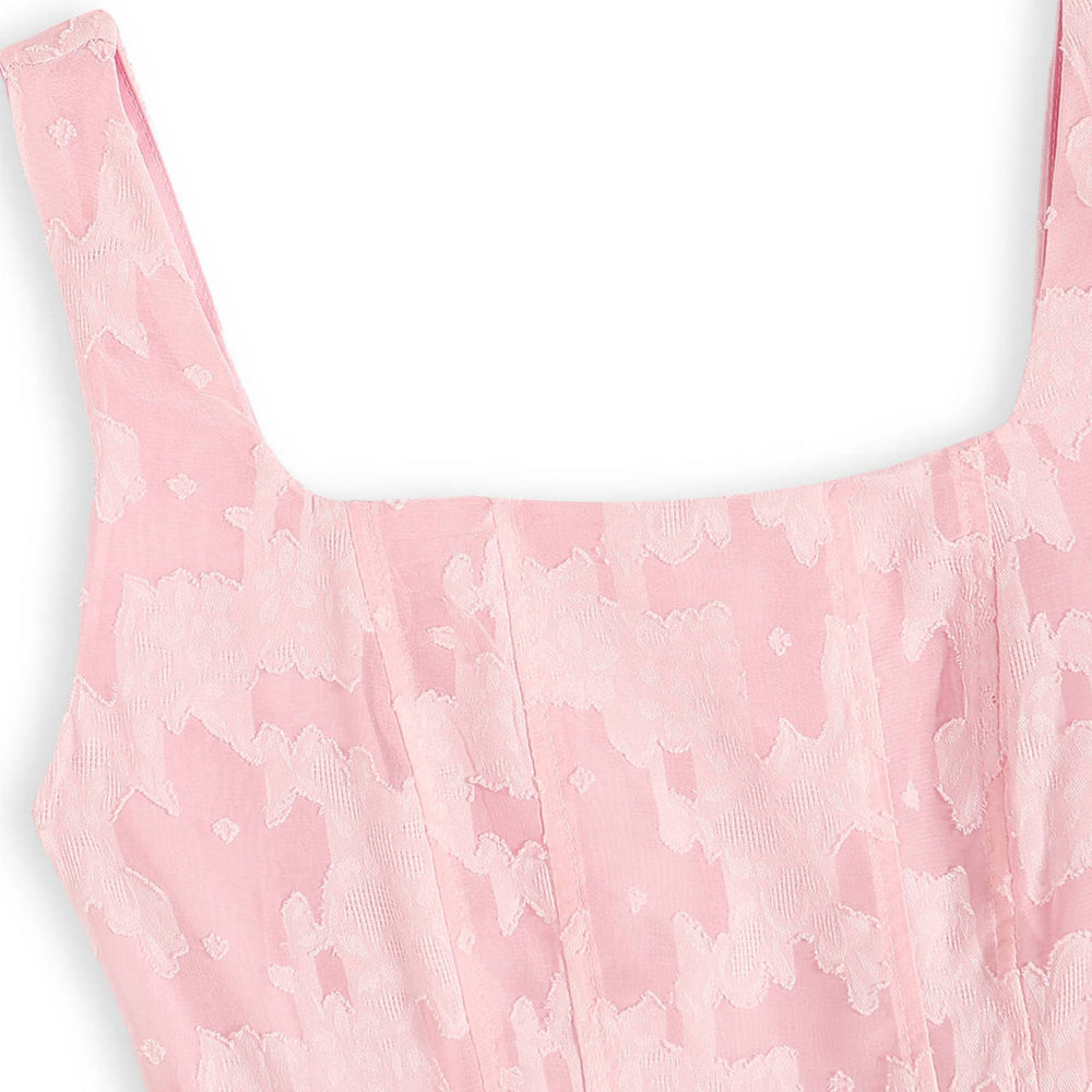 
                      
                        Square Neck Pink Backless A-line Short Dress
                      
                    