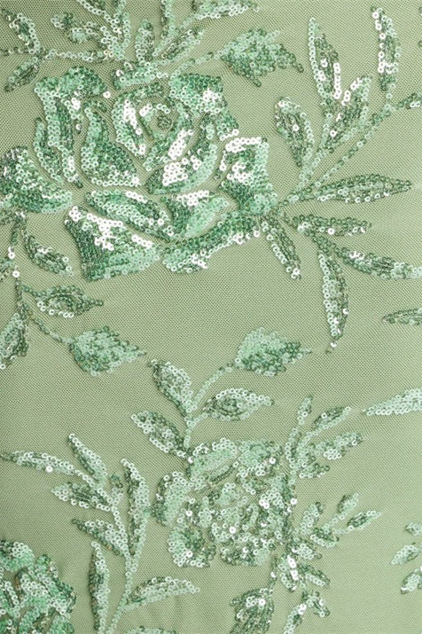 
                      
                        Square Neck Purple Floral Sequin Long Dress with Slit
                      
                    