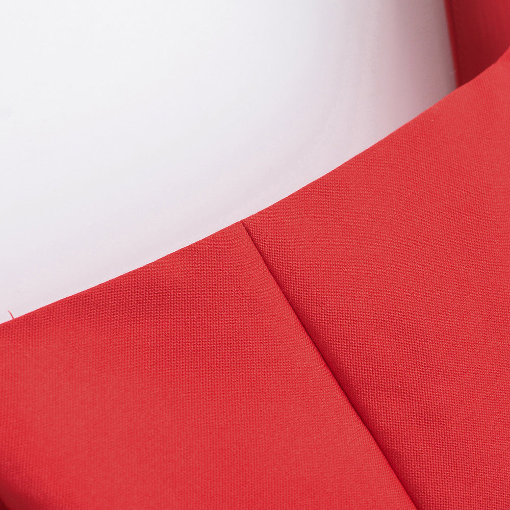 
                      
                        Square Neck Red Pleated A-line Short Dress
                      
                    