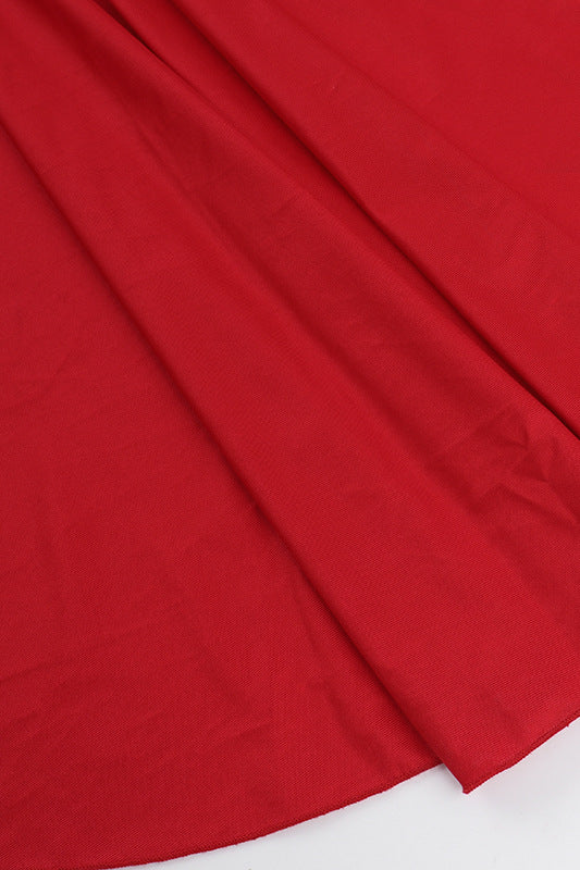 
                      
                        Square Neck Red Ruffled Hem A-line Long Dress
                      
                    