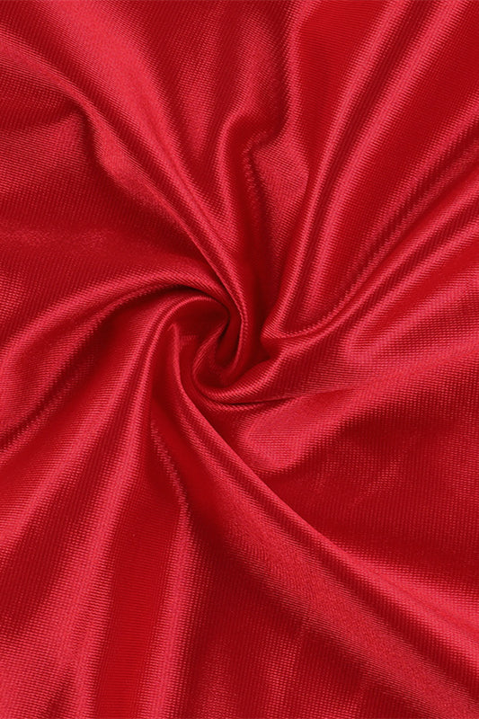 
                      
                        Square Neck Red Ruffled Hem A-line Long Dress
                      
                    