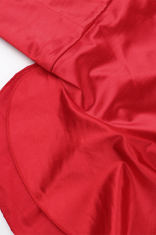 
                      
                        Square Neck Red Ruffled Hem A-line Long Dress
                      
                    