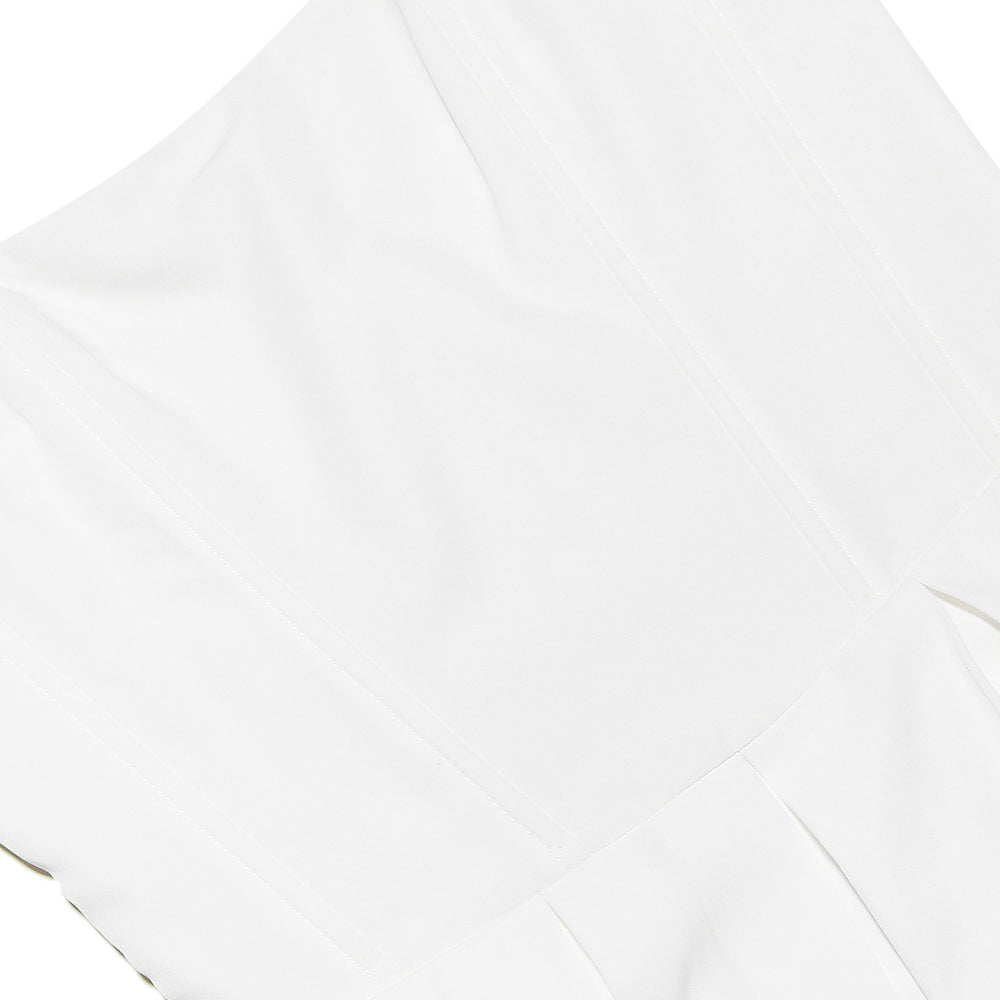 
                      
                        Square Neck White Pleated A-line Short Dress
                      
                    