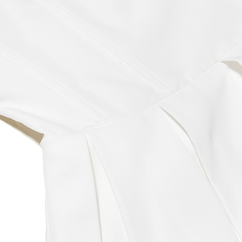 
                      
                        Square Neck White Pleated A-line Short Dress
                      
                    