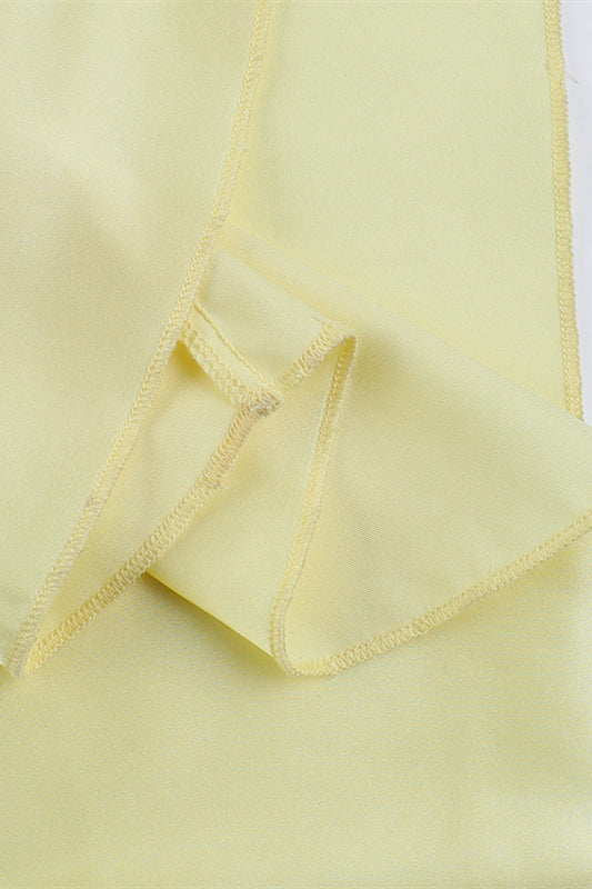 
                      
                        Square Neck Yellow Backless A-line Long Dress
                      
                    