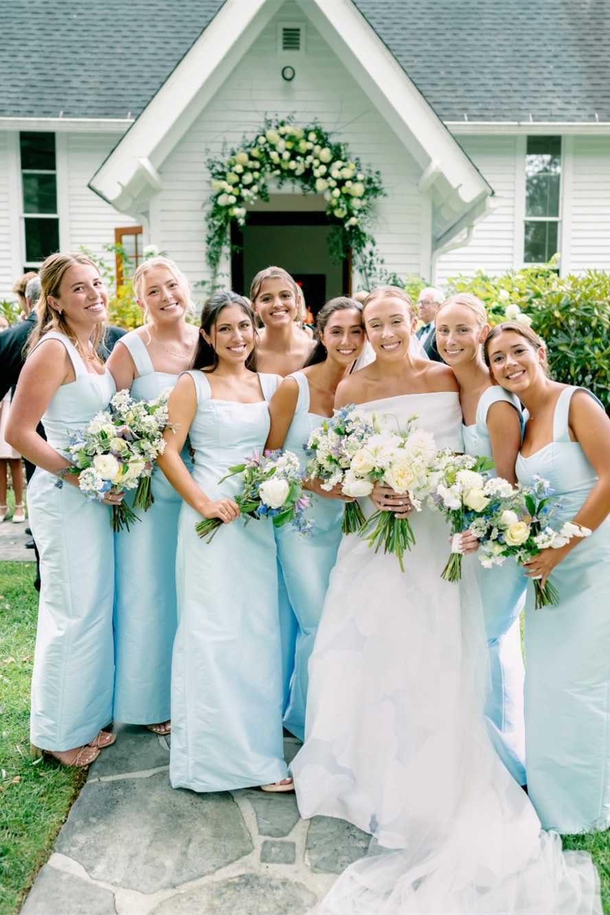 Square Neack Dusty Sage Sheath Bridesmaid Dress