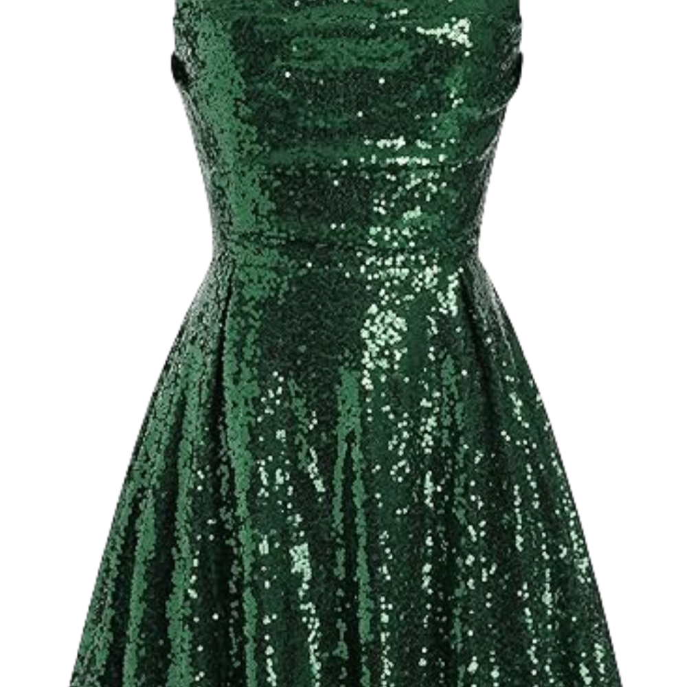
                      
                        Square Neck Lilac Sequin A-line Short Dress
                      
                    