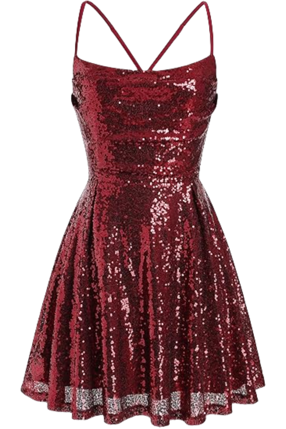 Square Neck Lilac Sequin A-line Short Dress