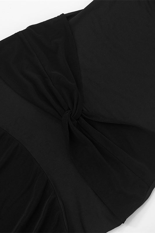 
                      
                        Strapless Black Double Twist A-line Long Dress
                      
                    