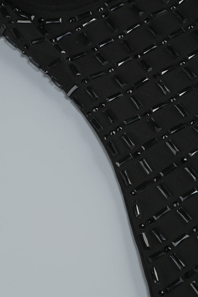 
                      
                        Strapless Black Embellished Sheer Short Dress
                      
                    