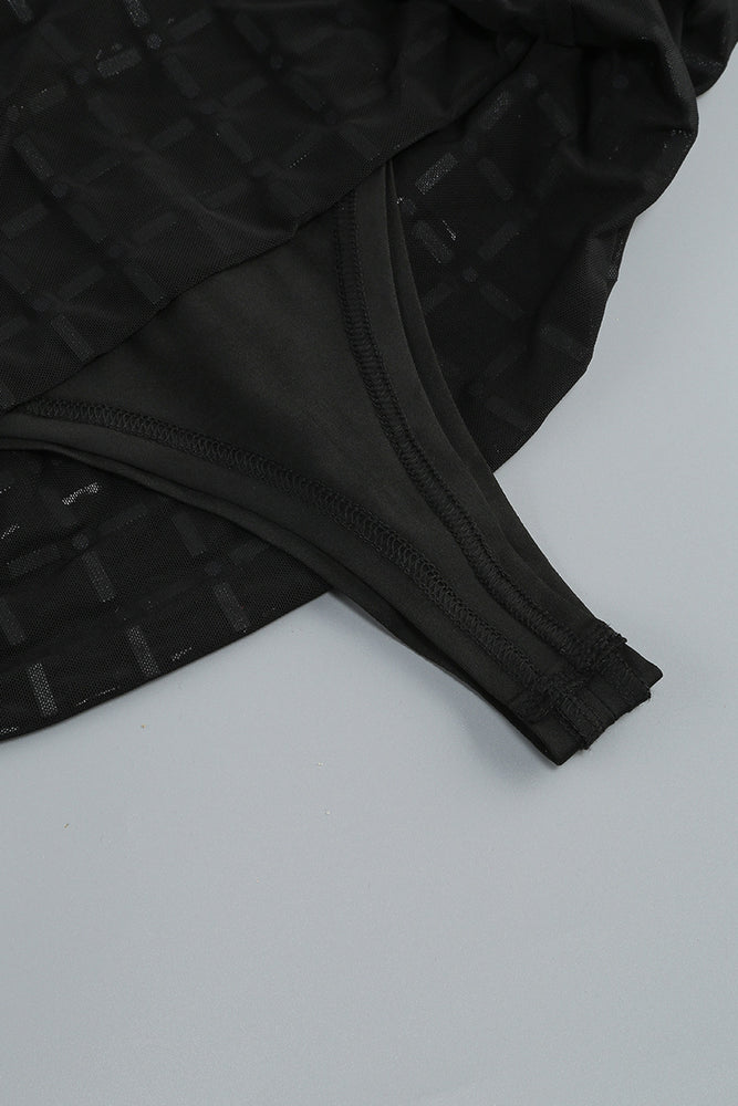 
                      
                        Strapless Black Embellished Sheer Short Dress
                      
                    