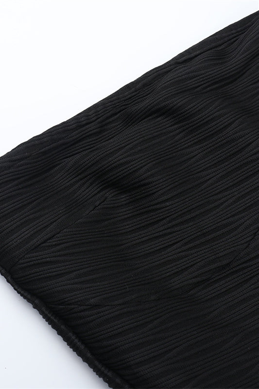 
                      
                        Strapless Black Pleated Bodice Bubble Dress
                      
                    