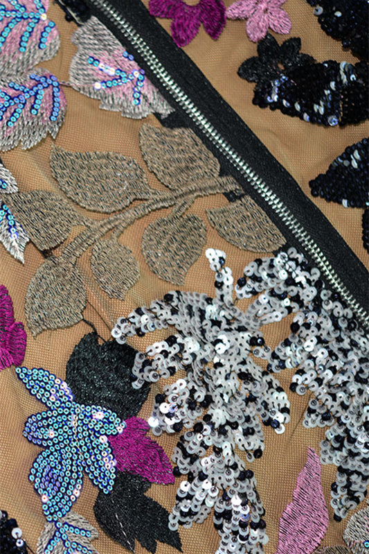 
                      
                        Strapless Black Sequin Appliques Column Long Dress
                      
                    