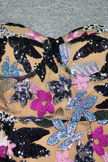 
                      
                        Strapless Black Sequin Appliques Column Long Dress
                      
                    