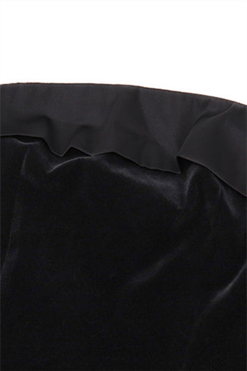 
                      
                        Strapless Black Velvet A-line Short Dress
                      
                    