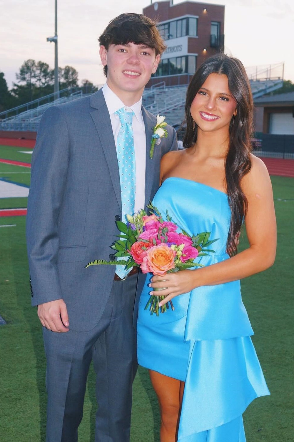 Strapless Blue Drape Bodycon Short Dress