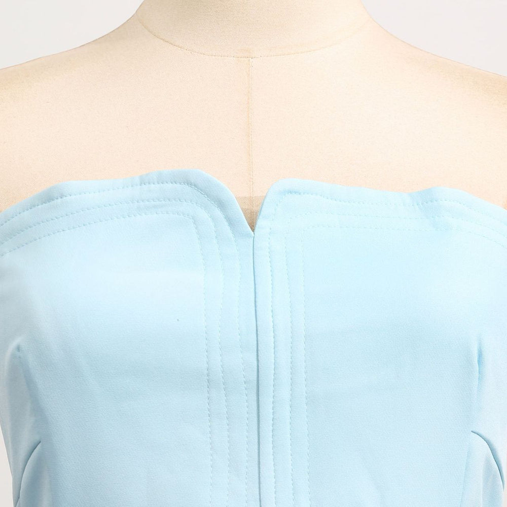
                      
                        Strapless Blue Pleated A-line Long Dress
                      
                    