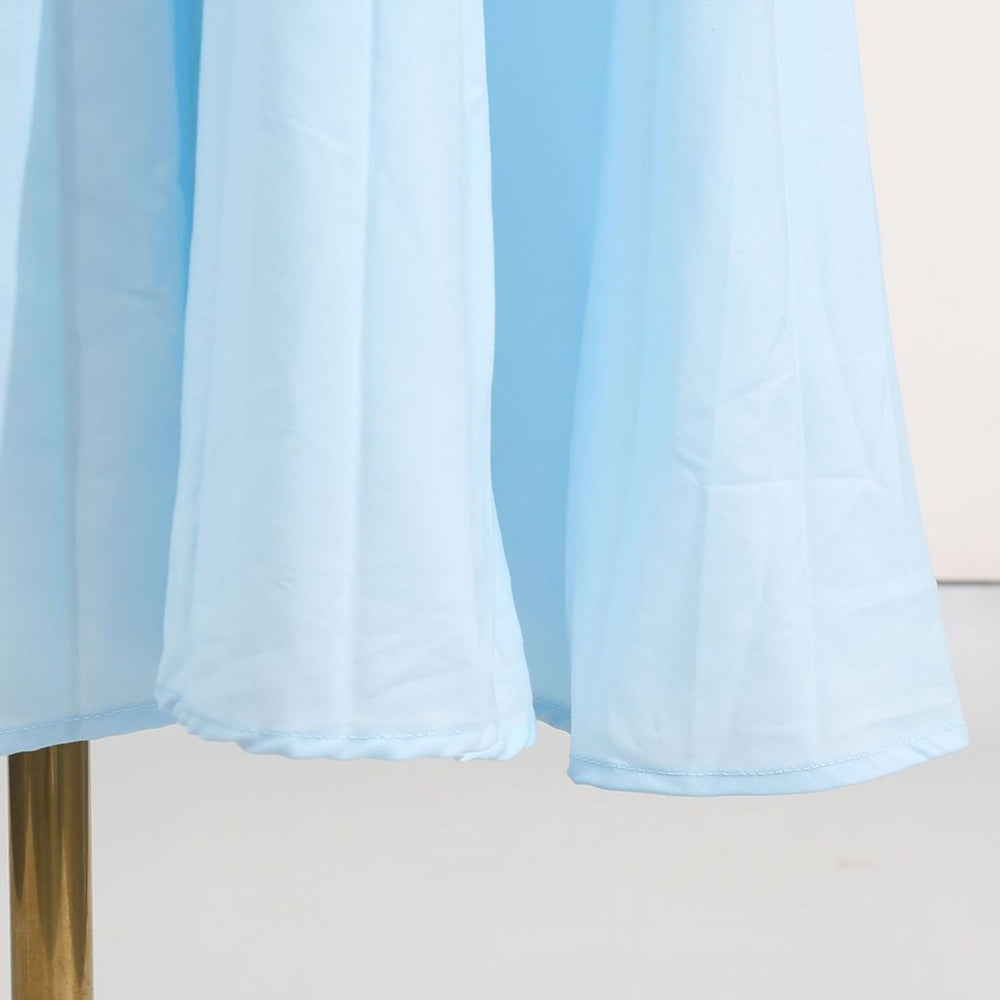 
                      
                        Strapless Blue Pleated A-line Long Dress
                      
                    