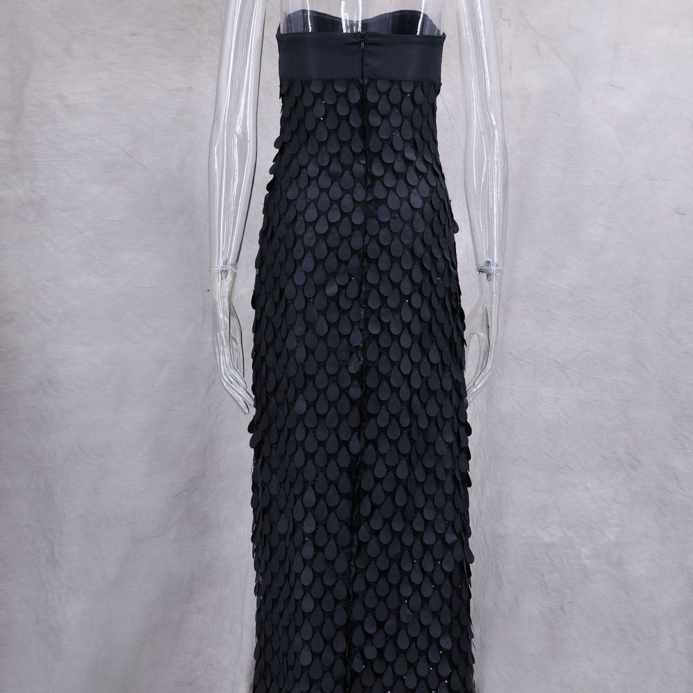 
                      
                        Strapless Blue Sequin Sheath Long Dress
                      
                    