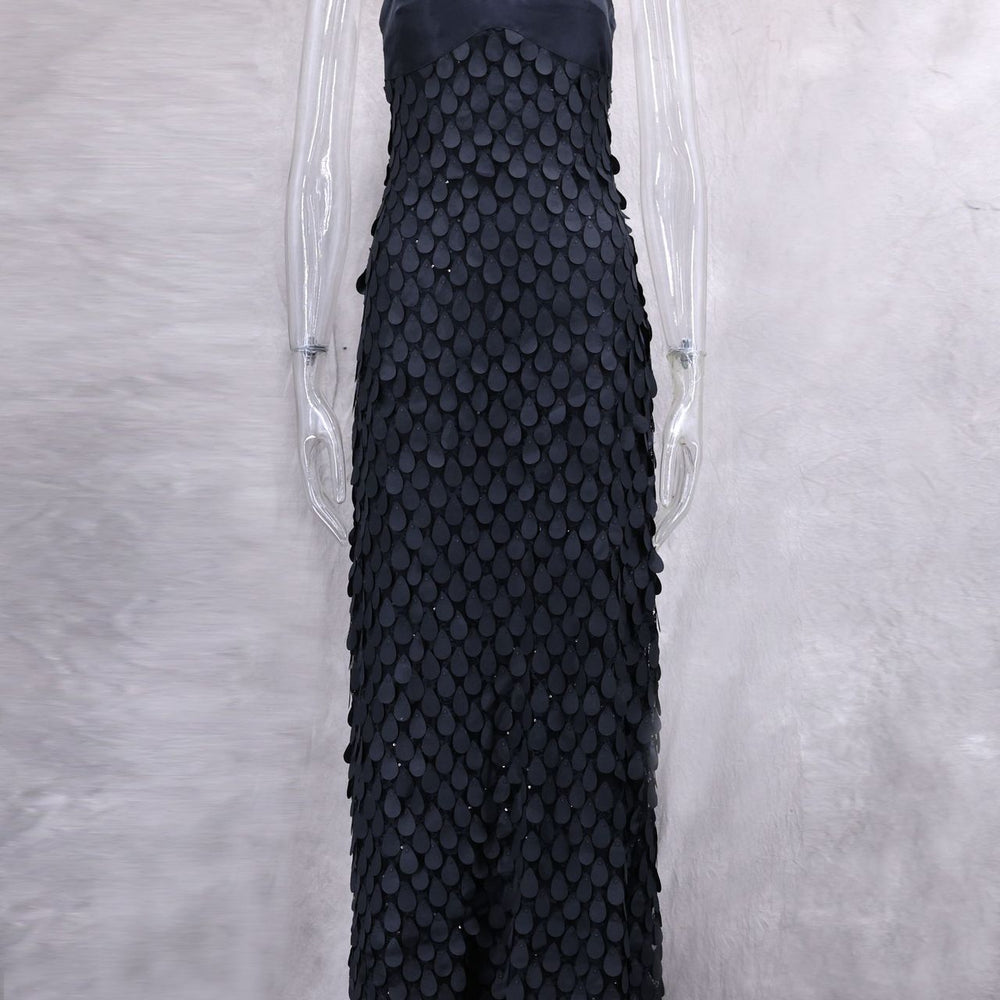 
                      
                        Strapless Blue Sequin Sheath Long Dress
                      
                    