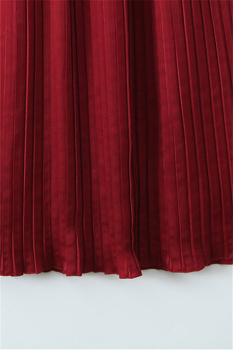 
                      
                        Strapless Burgundy Pleated Chiffon Long Dress
                      
                    