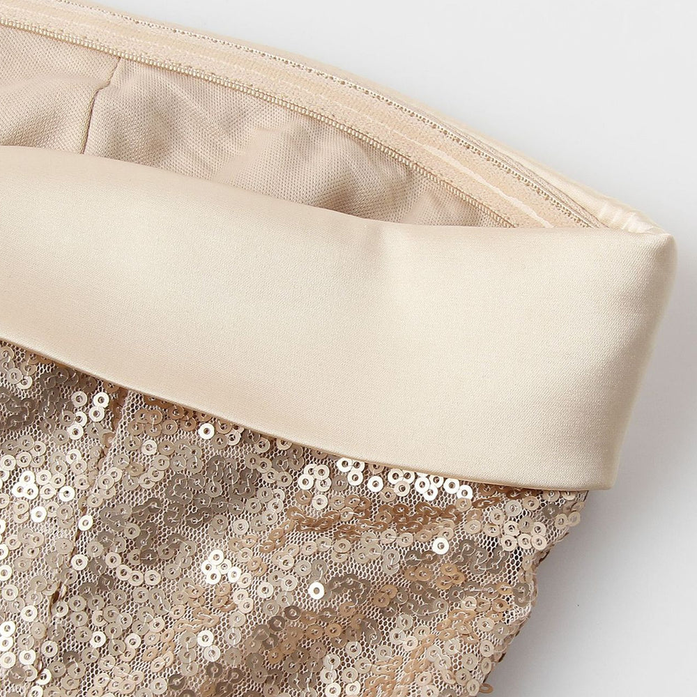 
                      
                        Strapless Gold Sequin Bodycon Short Dress
                      
                    