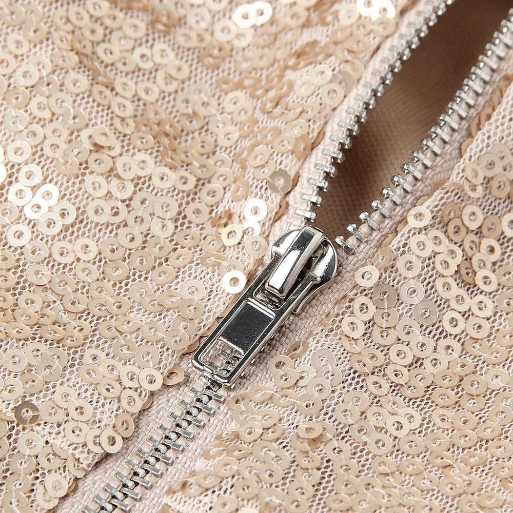 
                      
                        Strapless Gold Sequin Bodycon Short Dress
                      
                    