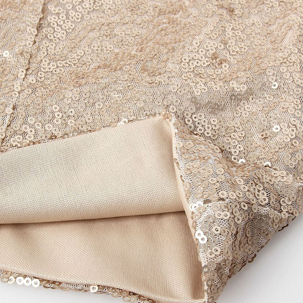 
                      
                        Strapless Gold Sequin Bodycon Short Dress
                      
                    