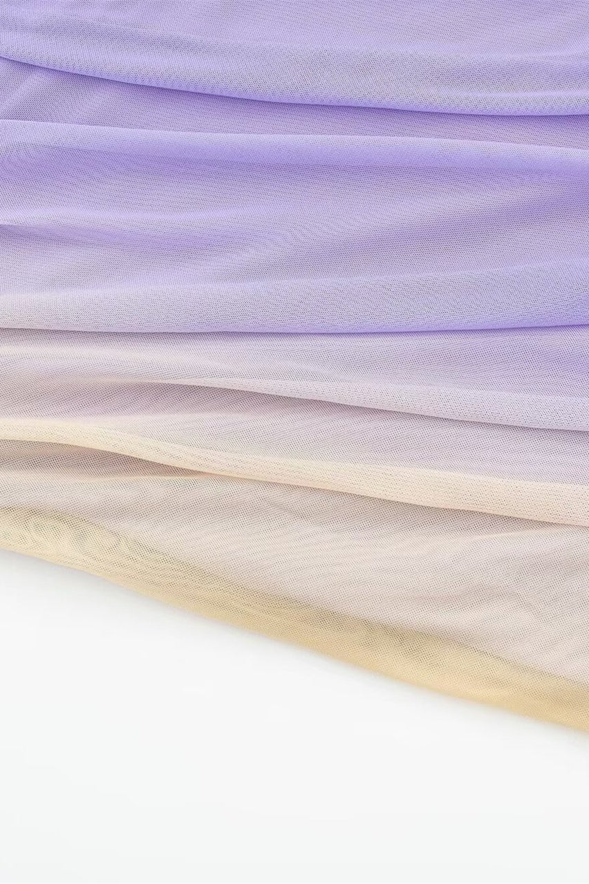 Strapless Gradient Color Ruched Bodycon Short Dress