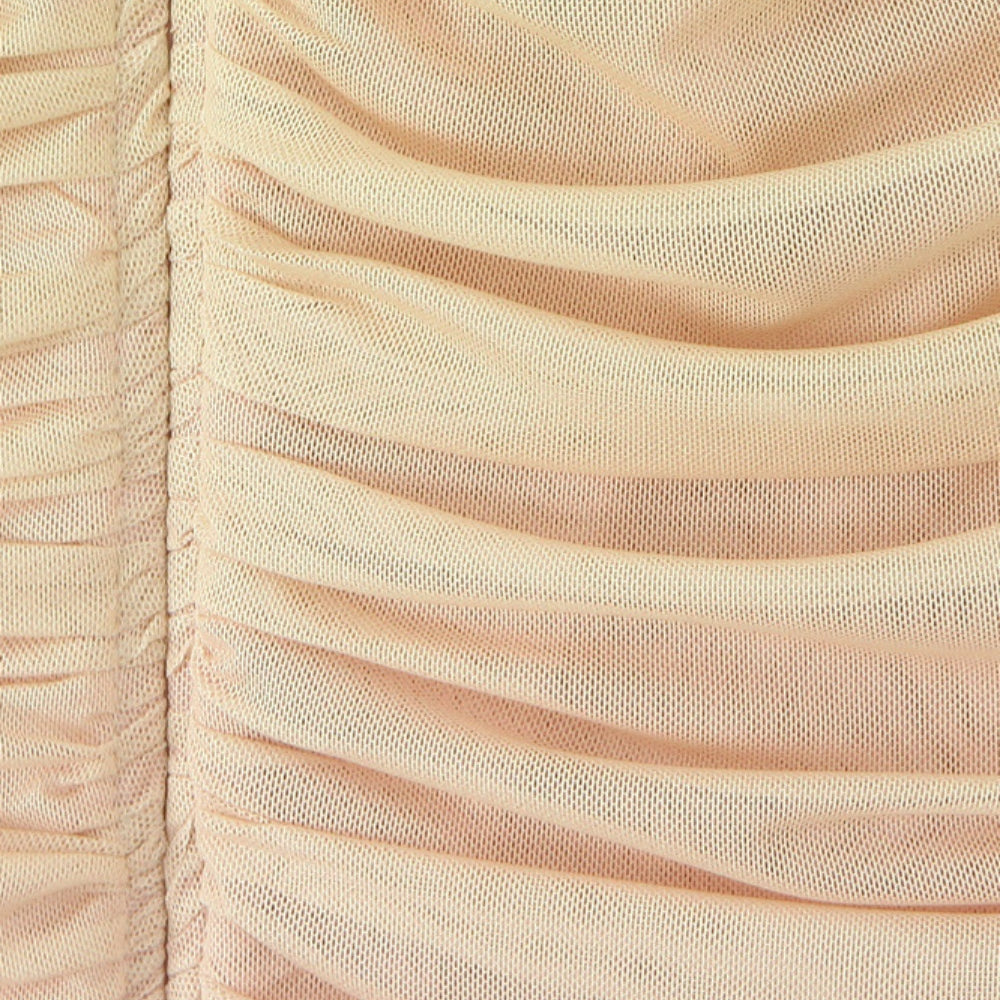 
                      
                        Strapless Gradient Ruched Short Dress with Scarf
                      
                    