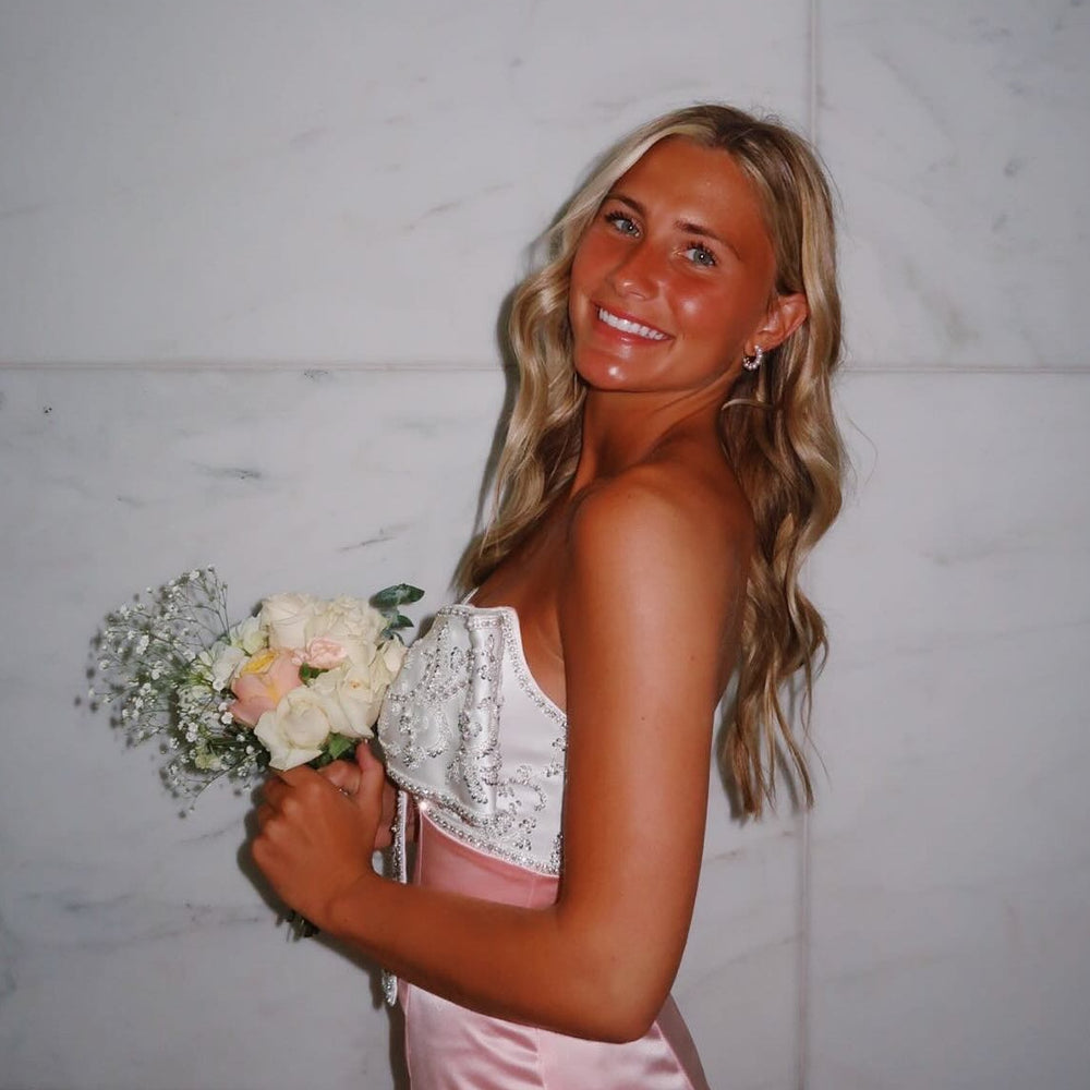 
                      
                        Strapless Light Pink Beaded Neck Mermaid Long Dress
                      
                    