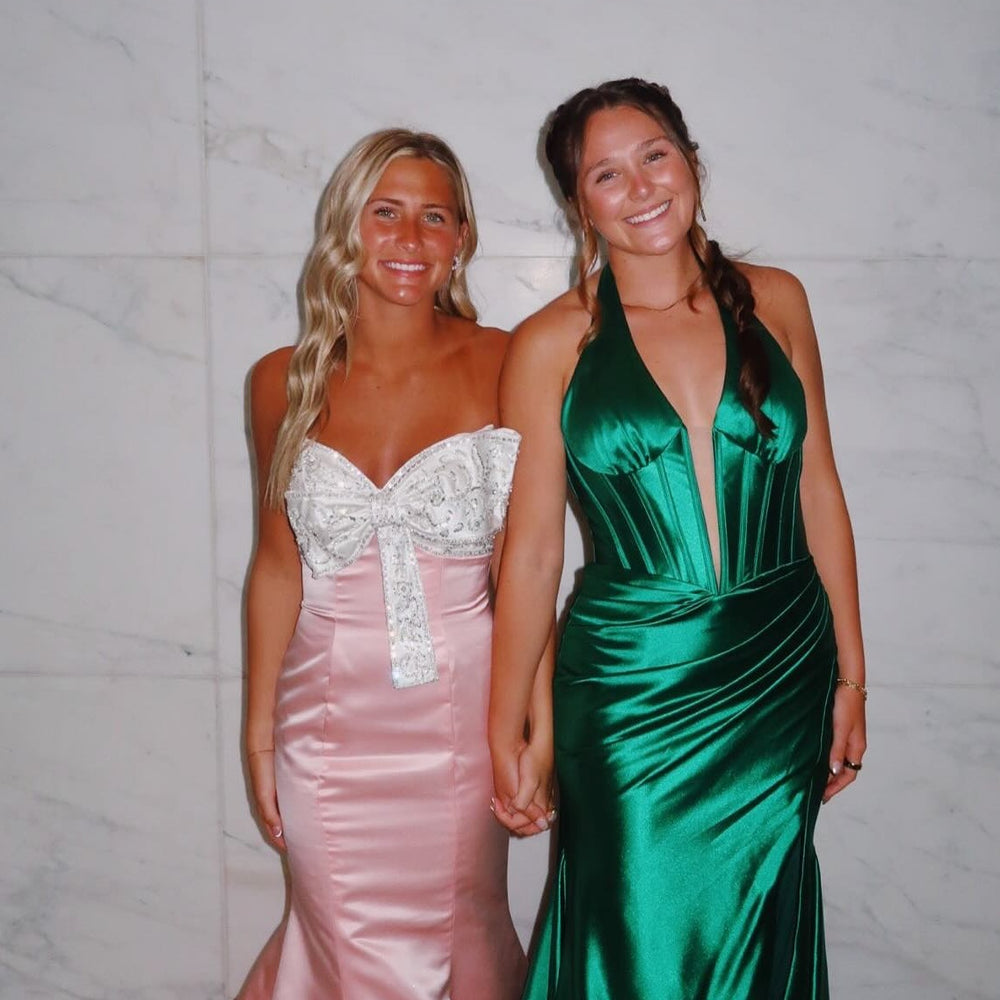 
                      
                        Strapless Light Pink Beaded Neck Mermaid Long Dress
                      
                    