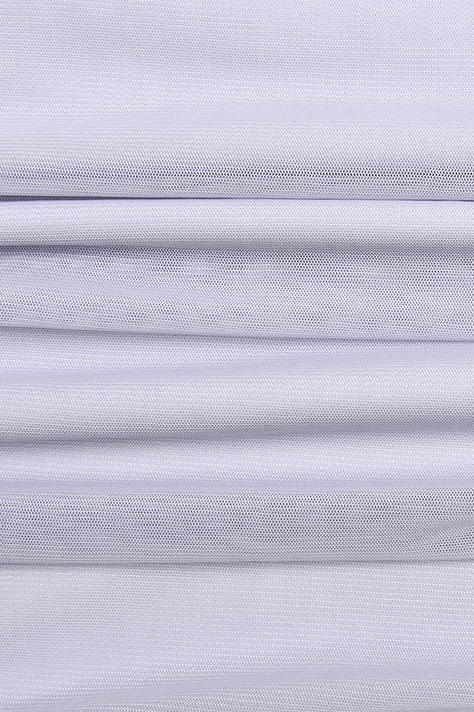 
                      
                        Strapless Light Purple Ruched Bodycon Short Dress
                      
                    