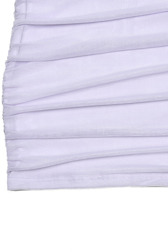 
                      
                        Strapless Light Purple Ruched Bodycon Short Dress
                      
                    