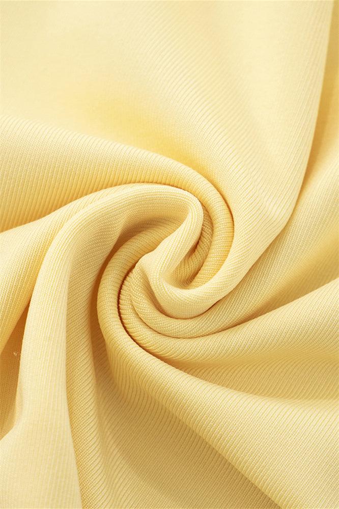 
                      
                        Strapless Light Yellow Twist Lace Stitching Maxi Dress
                      
                    