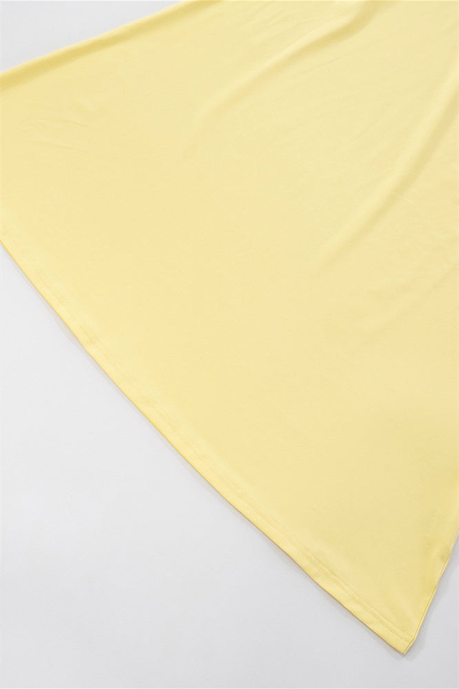 
                      
                        Strapless Light Yellow Twist Lace Stitching Maxi Dress
                      
                    