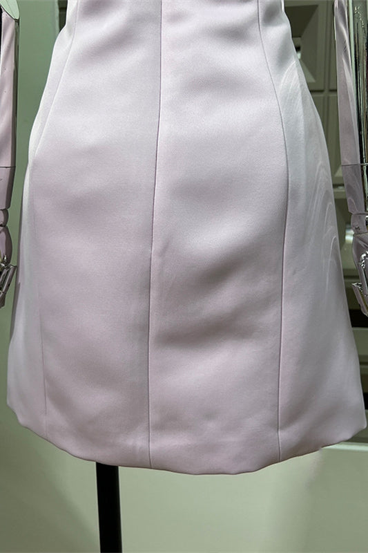 
                      
                        Strapless Lilac High Waist A-line Short Dress
                      
                    