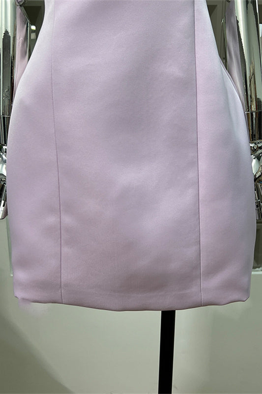 
                      
                        Strapless Lilac High Waist A-line Short Dress
                      
                    