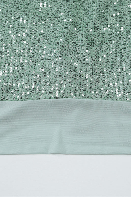 
                      
                        Strapless Mint Green Sequin Sheath Long Dress with Streamer
                      
                    