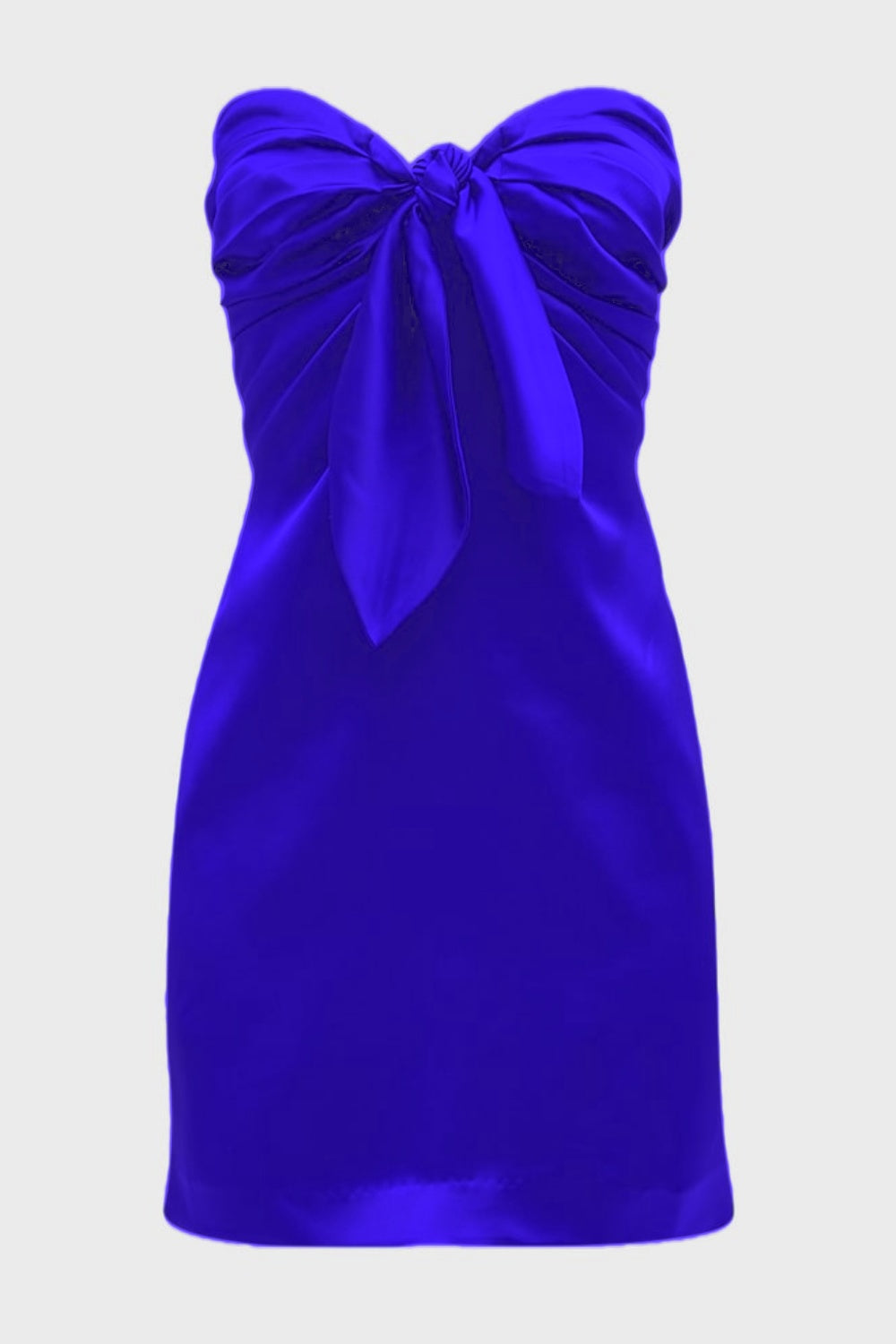 Strapless Navy Blue Tie-Front Short Dress PollyBoutique Strapless Navy Blue Tie-Front Short Dress PollyBoutique