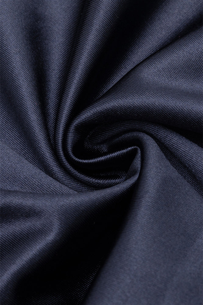 
                      
                        Strapless Navy Blue and Black Ruched Long Dress
                      
                    