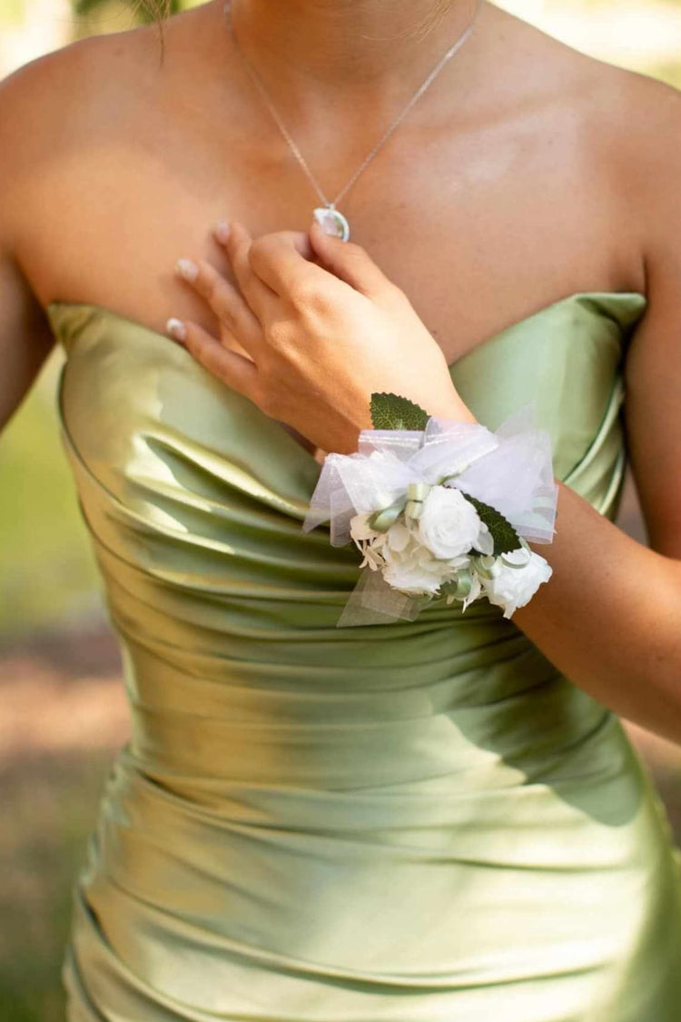 Strapless Sheath Ruched Long Dress With Sweep Train Peach