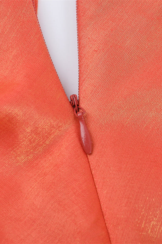 
                      
                        Strapless Orange Lace-up Back Short Dress
                      
                    