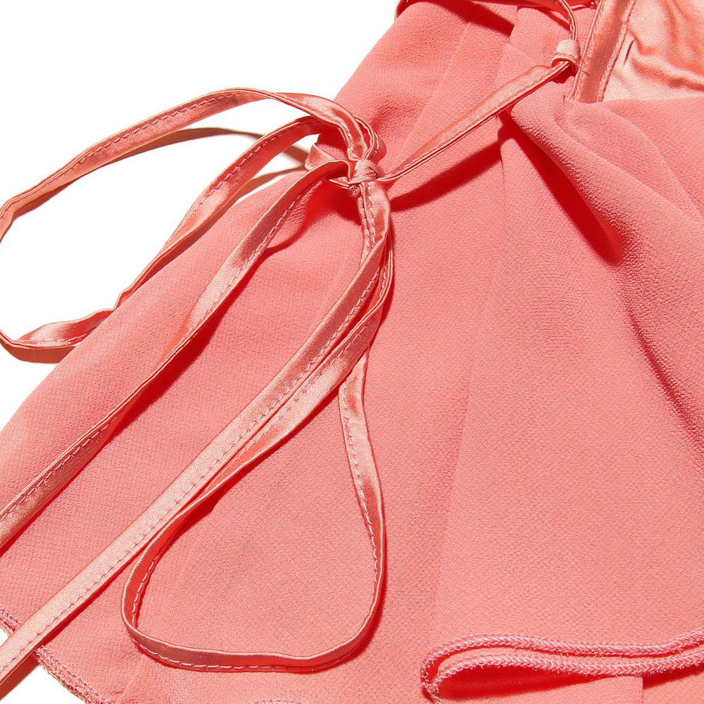 
                      
                        Strapless Orange Lace Up Chiffon Patchwork Short Dress
                      
                    