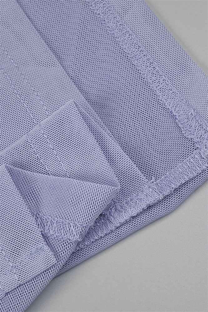 
                      
                        Strapless Periwinkle Rosette Long Dress with Keyhole
                      
                    