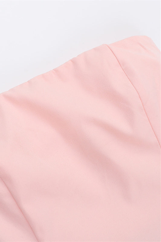 
                      
                        Strapless Pink A-line Bubble Short Dress
                      
                    