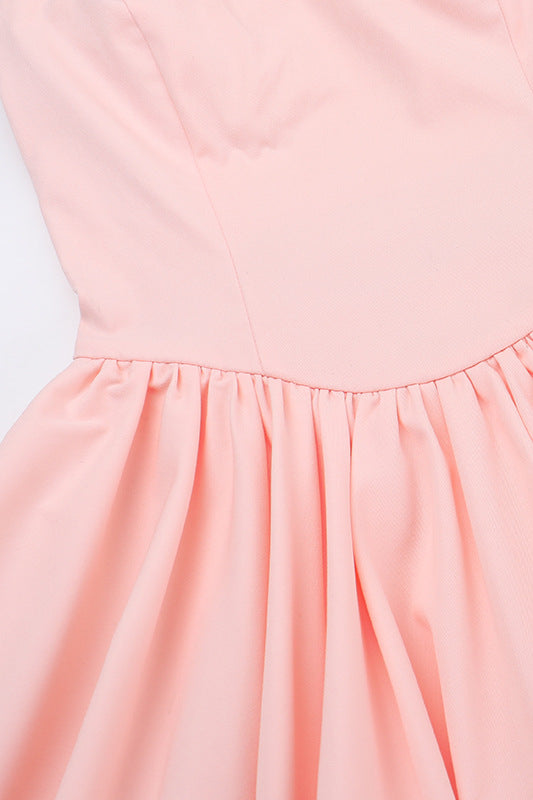 
                      
                        Strapless Pink A-line Bubble Short Dress
                      
                    