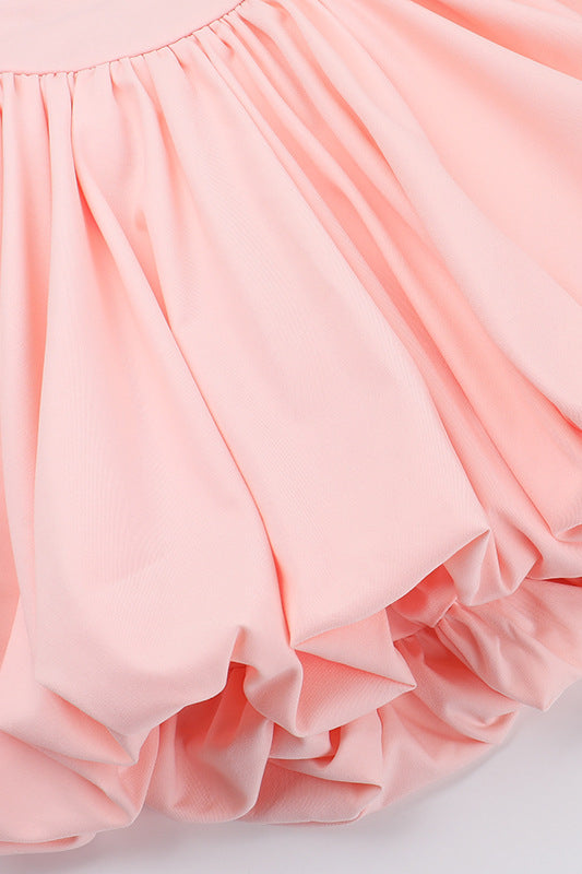 
                      
                        Strapless Pink A-line Bubble Short Dress
                      
                    